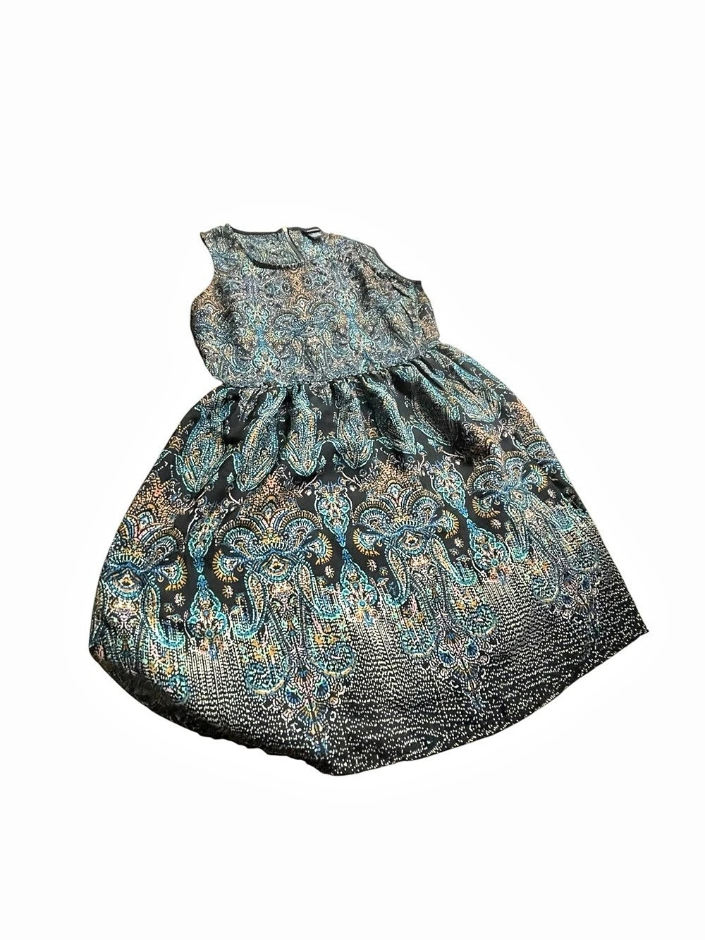 Rue 21 Paisley Mini Dress in Black & Blue Like New size medium